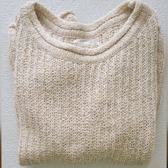 Anthropologie cable sweater women's size Medium cream nwt - Picture 3 of 14